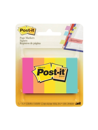 Post-it 0.5x2 po 5 blocs de 50 feuilles