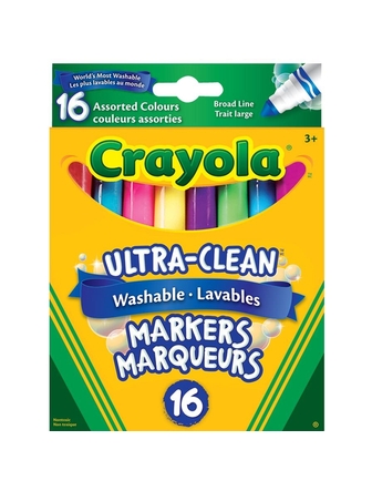 Crayons feutres Crayola paquet de 16 pointes larges lavables