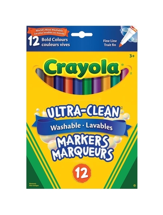 Crayons feutres Crayola paquet de 12 pointe fine couleurs vives