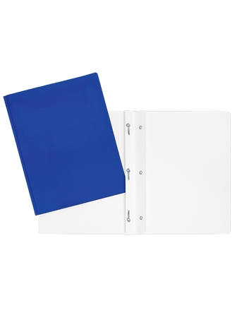 Duo-tang de carton laminé bleu