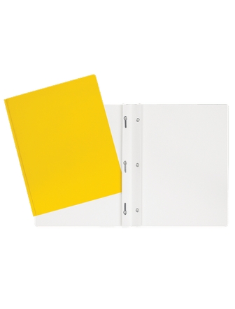 Duo-tang de carton laminé jaune