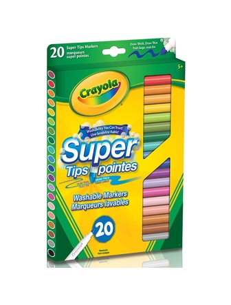 Crayons feutres lavables super pointes ensemble de 20