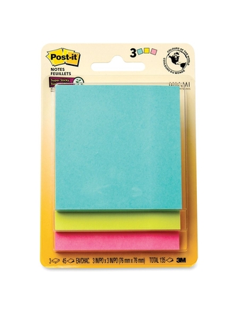 Post-it 3x3 po 3 blocs de 45 feuilles