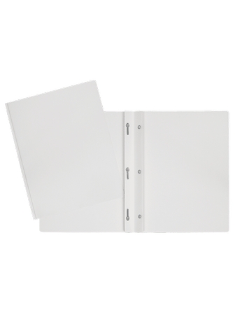 Duo-tang de carton laminé blanc