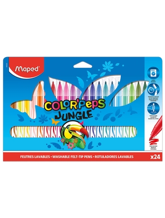 Crayons feutres Color'peps jungle paquet de 24 pointe moyenne