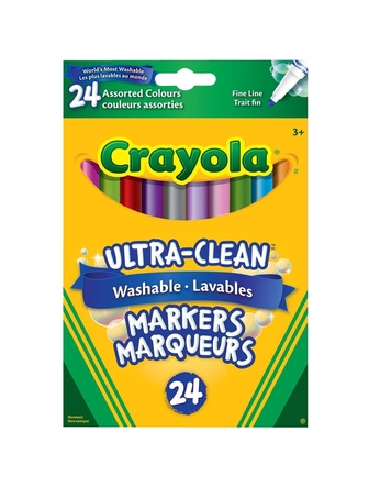 Crayons feutres Crayola paquet de 24 pointe fine lavable