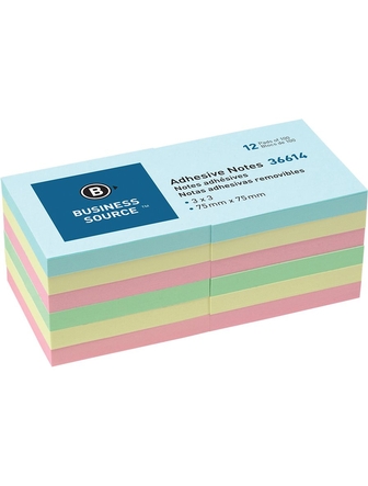 Post-it 1-1/2 x 2 pouce bloc de 100 feuilles paquet de 12 couleurs pastels