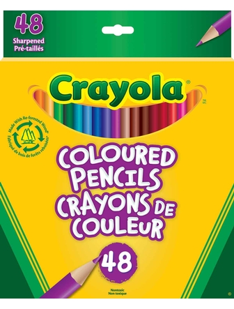 Crayons de couleur Crayola boîte de 48 prétaillés