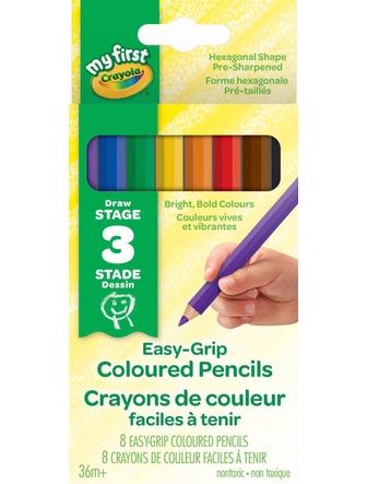 Crayons de couleur paquet de 8 triangulaires et plus large facile à tenir