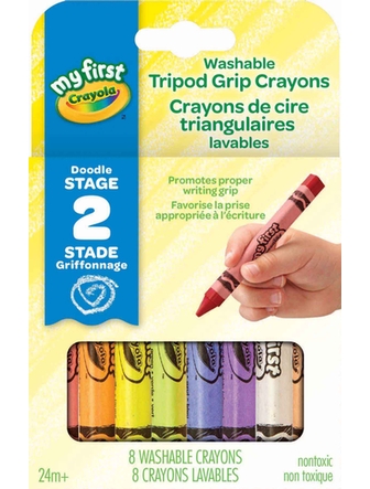 Crayons de cire Crayola paquet de 8 triangulaires lavable