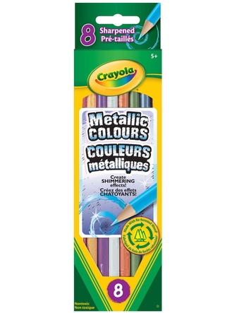 Crayons de couleur paquet de 8 métalliques