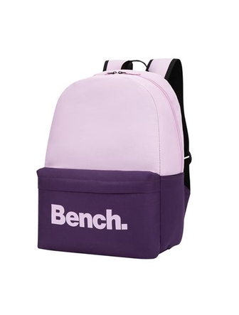 Sac à dos Bench mauve à deux compartiments à fermeture éclair avec pochettes latérales