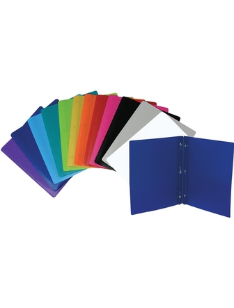 Duo-tang de plastique opaque sans pochettes couleurs assorties