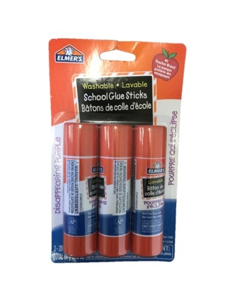 Colle en bâton mauve paquet de 3x20g Elmers