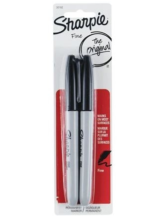 Marqueur permanent noir pointe fine Sharpie paquet de 2