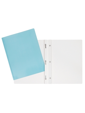 Duo-tang de carton laminé bleu pâle