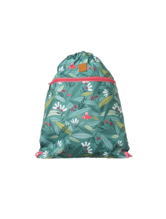 Sac de sport Ketto 2 compartiments vert fleurs