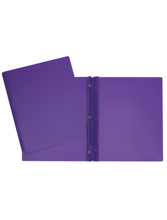 Duo-tang de plastique opaque sans pochettes mauve