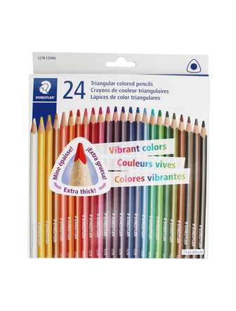 Crayons de couleur paquet de 24 triangulaire