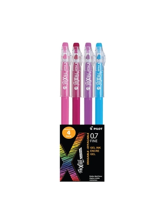 Ensemble 4 stylos gel effaçables frixion ball couleurs pastel variées