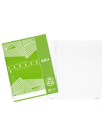 Cahier Canada LG ligné 40 pages vert