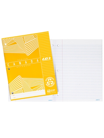 Cahier Canada LG ligné 40 pages jaune