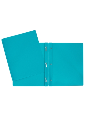 Duo-tang de plastique opaque sans pochettes bleu pâle